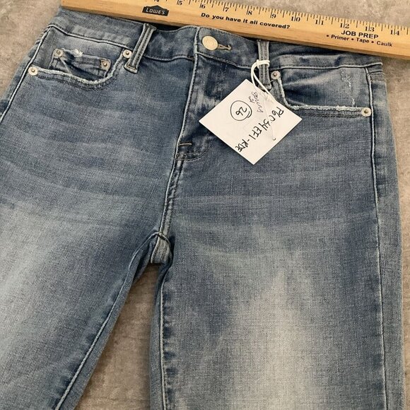 PISTOLA Audrey Raw Hem Distressed Denim Stretch Jeans Size 26 NWT Mid Rise - Picture 4 of 12